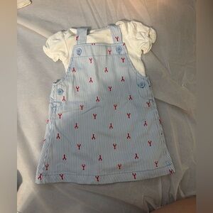Carter's Blue and White Striped Kids Set with Red Accents
